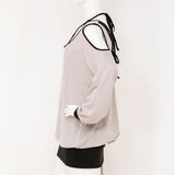 バイカラーレースアップゆるピタワンピース