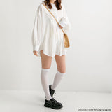 【メール便】バンドカラー刺繍ブラウス