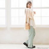 【メール便】バンドカラー刺繍ブラウス