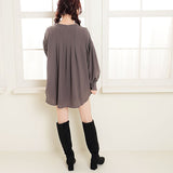 【メール便】バンドカラー刺繍ブラウス