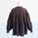 【メール便】バンドカラー刺繍ブラウス