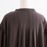 【メール便】バンドカラー刺繍ブラウス