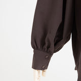 【メール便】バンドカラー刺繍ブラウス