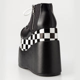 【Rabintage】Checker flag pattern Platform Shoes