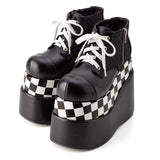 【Rabintage】Checker flag pattern Platform Shoes