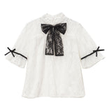 リボン2setレースフリルブラウス