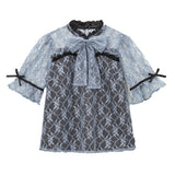 リボン2setレースフリルブラウス