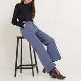裏起毛センタープレスフレアパンツ