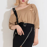 【メール便】ワンショルダメージゆるスウェット