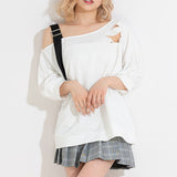 【メール便】ワンショルダメージゆるスウェット