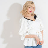 【メール便】カシュクールコルセットシャツチュニック