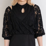 バスト開きレースカシュクールワンピース