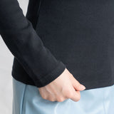 【メール便】ボートネック長袖リブトップス