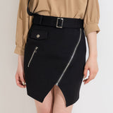 スリットジップセクシースカート