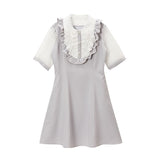 オーガンジーフリル上品ワンピース