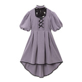 バルーン袖リボンリボンワンピース