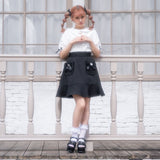 胸元ハートフリフリ丸襟ブラウス