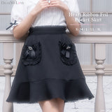 【メール便】ハートリボンフリルポケットスカート