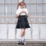 【メール便】ハートリボンフリルポケットスカート