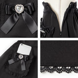 【メール便】ハートリボンフリルポケットスカート