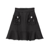 【メール便】ハートリボンフリルポケットスカート