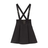 ダブルハートバックルサスペンダー付きスカート