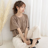 【メール便】胸ポケット付きクルーネックorVネックTシャツ