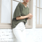 【メール便】胸ポケット付きクルーネックorVネックTシャツ