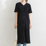 半袖リブロングカーデワンピース