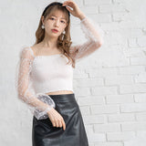 【メール便】フロッキードットチュールブラウス