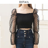 【メール便】フロッキードットチュールブラウス