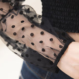 【メール便】フロッキードットチュールブラウス