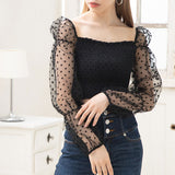 【メール便】フロッキードットチュールブラウス