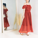 ウエストシャーリングマキシワンピース