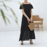 ウエストシャーリングマキシワンピース