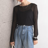 【メール便】楊柳シフォンインナー付きトップス