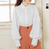 【メール便】刺繍入りボリュームスリーブブラウス