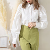 【メール便】刺繍入りボリュームスリーブブラウス