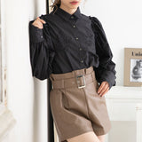 【メール便】刺繍入りボリュームスリーブブラウス