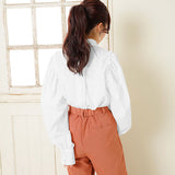 【メール便】刺繍入りボリュームスリーブブラウス