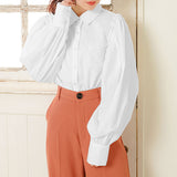 【メール便】刺繍入りボリュームスリーブブラウス