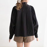 【メール便】刺繍入りボリュームスリーブブラウス