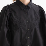 【メール便】刺繍入りボリュームスリーブブラウス