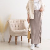 ランダムプリーツカットロングスカート