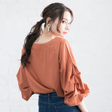 【メール便】ボリュームタックスリーブブラウス