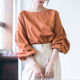 【メール便】ボリュームタックスリーブブラウス