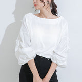 【メール便】ボリュームタックスリーブブラウス