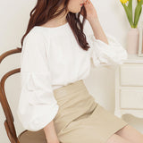 【メール便】ボリュームタックスリーブブラウス