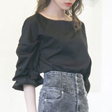 【メール便】ボリュームタックスリーブブラウス