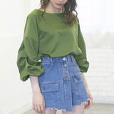 【メール便】ボリュームタックスリーブブラウス